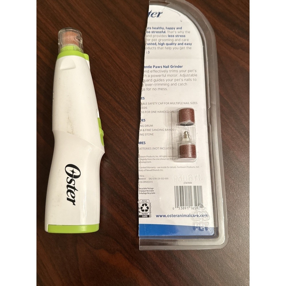 Oster Gentle Paws Nail Grinder 2 Speed Pet Grooming Tool 2167044 White Green